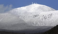 Snow covers Mount Washington, Wednesday, Nov. 13, 2013 as seen from Bartlett, N.H. The owner of a railway that runs up Mount Washington is proposing accommodations and a restaurant near the summit of New Hampshire's highest peak. (AP Photo/Jim Cole, File)