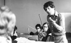 Raymond Leppard conducting at a rehearsal in the mid-1970s.