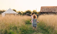 children running along paths