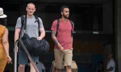 Spencer Stone and Anthony Sadler in The 15:17 to Paris.