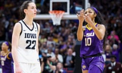 The contest between LSU’s Angel Reese and Caitlin Clark moved on to social media