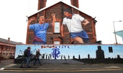 Tranmere fans walking to a match at Prenton Park