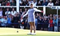 Lilia Vu celebrates on the 18th after winning the Women's Open at Walton Heath.