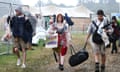 People arrive at Glastonbury festival