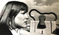 Isabel Vasseur in 1988 at the Glasgow Garden festival in front of Richard Deacon’s sculpture Nose to Nose, Beginning to End.