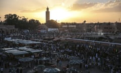 Jemaa el-Fnaa square in Marrakech, Morocco.