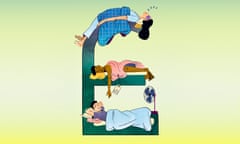 Graphic of people using pound sign as beds