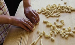 Cavatelli, typical Calabrian pasta, Oriolo, Calabria, Italy.