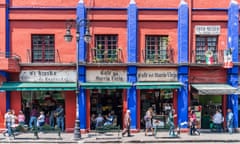 Coyoacan district street scene in Mexico City.