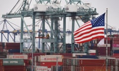 Chinese shipping containers at the Port of Los Angeles in Long Beach, California