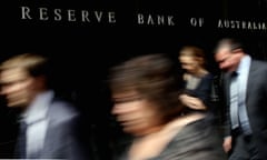 Pedestrians walk past the Reserve Bank of Australia (RBA) headquarters in Sydney on Friday, April 8, 2011. The Australian dollar hit a new post-float high of 105.08 US cents, after the Australian March unemployment rate fell to 4.9 percent. (AAP Image/Sergio Dionisio) NO ARCHIVING