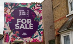 A Purple Bricks for sale sign outside a house in Slough, Berkshire
