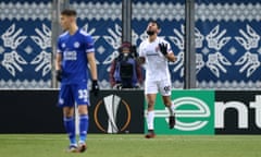 Allahyar Sayyadmanesh celebrates his late winner for Zorya Luhansk.