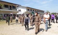 Police and labour officials at the VK Garment factory