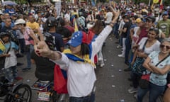 Thousands of Venezuelans wait Edmundo Gonzalez to arrive at the closing campaign rally in Las Mercedes, eastern Caracas, Venezuela, on 25 July 2024.