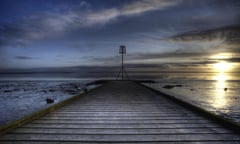 sunset over the pier at Lytham St Annes, Lancashire.