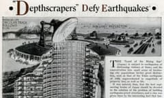 Depthscraper – an ‘underground skyscraper’ designed to address the issue of earthquakes in Japan, published in 1931.