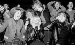 Screaming Beatles fans at a concerts in Manchester in 1963.