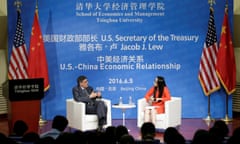 US Treasury secretary Jack Lew at a discussion about the US-China economic relationship in Beijing