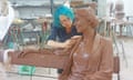 Proposed statue of Virginia Woolf in Richmond, London, created by artist Laury Dizengremel. Clay model.