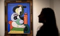 On display at Sotheby's New York, the Femme a la Montre (1932) painting by Pablo Picasso