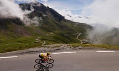 Tadej Pogacar descends the Tourmalet during the men’s Tour de France in 2021