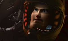 Buzz Lightyear, voiced by Chris Evans, in a scene from the animated film Lightyear.