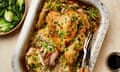 Yotam Ottolenghi's 'five-ingredient' chicken and rice with spring onion oil.