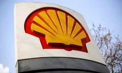 Logo at a Shell petrol station in London.