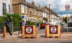 A road in Tooting designated as pedestrian area as part of the low-traffic neighbourhoods scheme. 