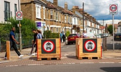 London, UK. 28th Aug, 2020. Tooting roads closed as area pedestrian. This controverial trial period in the area London Mayor Sadiq Khan lives and was formerly MP. This busy area has congestion on major roads. Part of the Low Traffic Neighbourhoods LTN scheme. Credit: JOHNNY ARMSTEAD/Alamy Live News<br>2CDHMN3 London, UK. 28th Aug, 2020. Tooting roads closed as area pedestrian. This controverial trial period in the area London Mayor Sadiq Khan lives and was formerly MP. This busy area has congestion on major roads. Part of the Low Traffic Neighbourhoods LTN scheme. Credit: JOHNNY ARMSTEAD/Alamy Live News