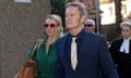 Australian actor Craig McLachlan and partner Vanessa Scammell arrive at the supreme court in Sydney for his defamation trial