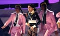 Janelle Monae performing during the Grammy awards.