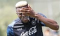 Victor Osimhen tries to keep cool during Napoli’s pre-season training