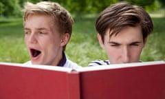 Missing the target demographic ... two teenage boys reading.