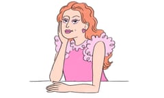 lady in a pink frilly dress