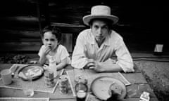 Bob Dylan with son Jesse, Byrdcliff home, Woodstock, NY, 1968.