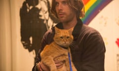 Bob, Luke Treadaway (James). Director and Co-producer Roger Spottiswoode. Producer Adam Rolston of Shooting Script Films. Screenplay adapted by Tim John and Maria Nation; based on the International Best Selling book A Street Cat Named Bob.