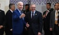 US president Joe Biden and Australia’s prime minister, Anthony Albanese, after their bilateral meeting during the Asean summit in Phnom Penh earlier in the week.