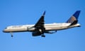 File image of a United Airlines Boeing 757-200 as it approaches a runway at Manchester airport