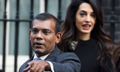 Mohammed Nasheed with his lawyer Amal Clooney.