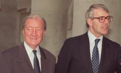Charles Haughey (left) with John Major during a visit to Dublin for talks