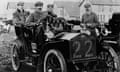 Charles Stewart Rolls (back left) in a Rolls Royce in 1905.