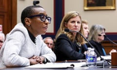 The college presidents giving testimony at the congressional hearing on 5 December. 