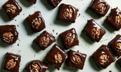 Chocolate fudge-covered brownies: use the best, most bitter chocolate for this recipe.