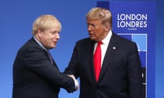 Boris Johnson shakes hands Donald Trump