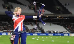 Paralympic gold medalist archer Danielle Brown at the Olympic stadium in 2012