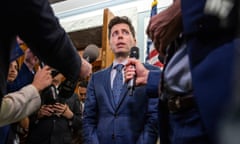 Sam Altman interviewed by reporters in Congress.