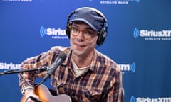 Justin Townes Earle  with a guitar