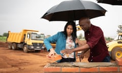 Home secretary Suella Braverman at a ceremony to mark the beginning of construction for a new building project of 500 apartments in Kigali during her visit to Rwanda in March.